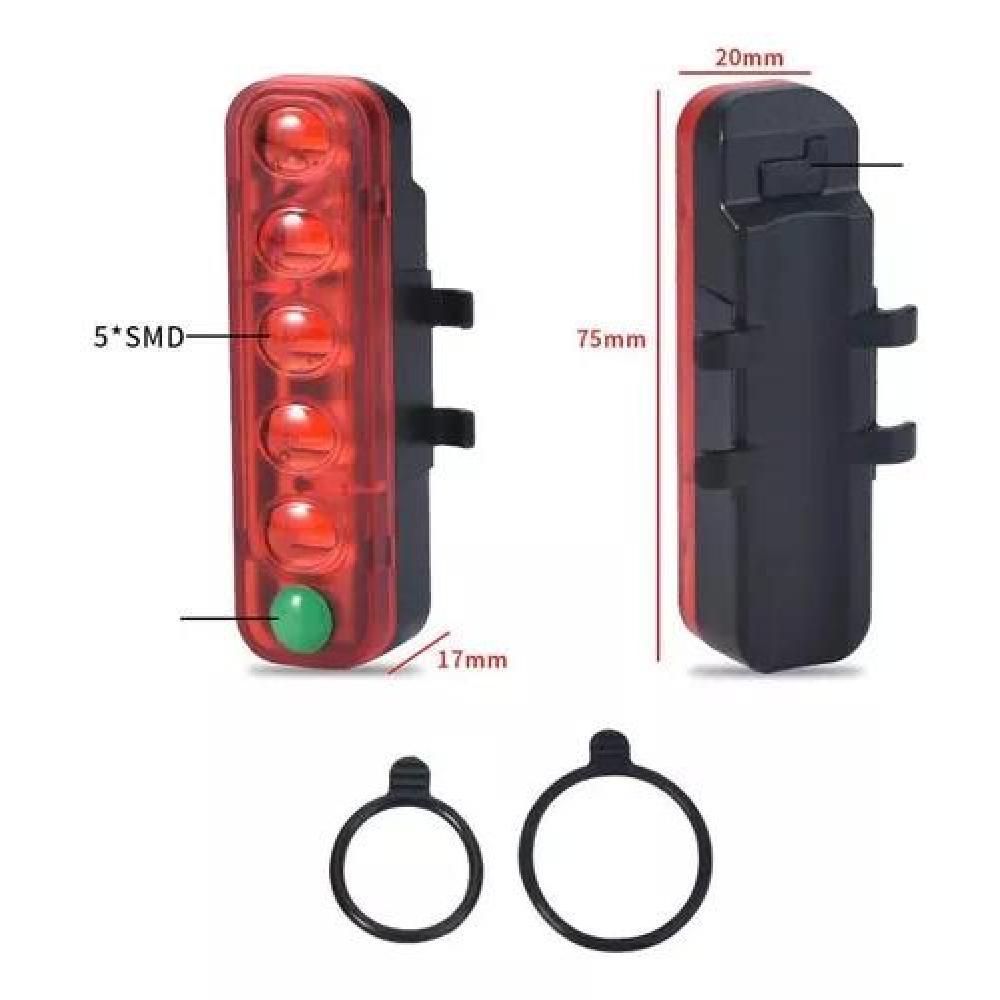 PACK LUZ BICICLETA LUZ9 DELANTERA Y TRASERA RECARGABLE POR USB - 5