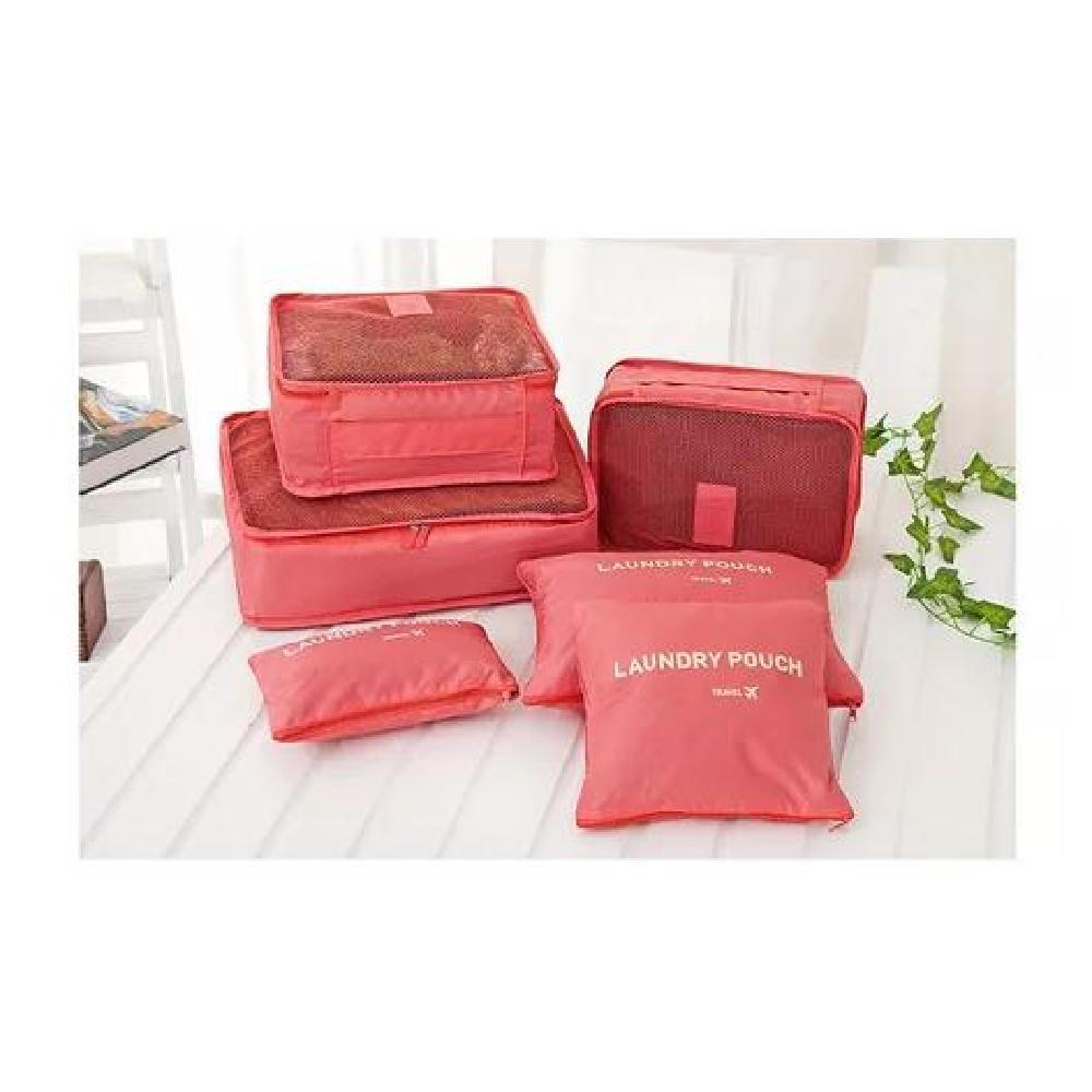 SET 6 ORGANIZADORES EQUIPAJE VIAJE BOLSA ROPA INTERIOR NEGRO ACERO - 6