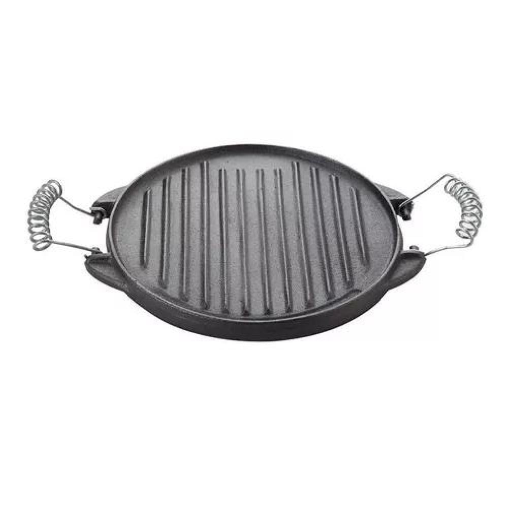 PLANCHA CHURRASQUERA REVERSIBLE FIERRO FUNDIDO 25CM COCINA - 1
