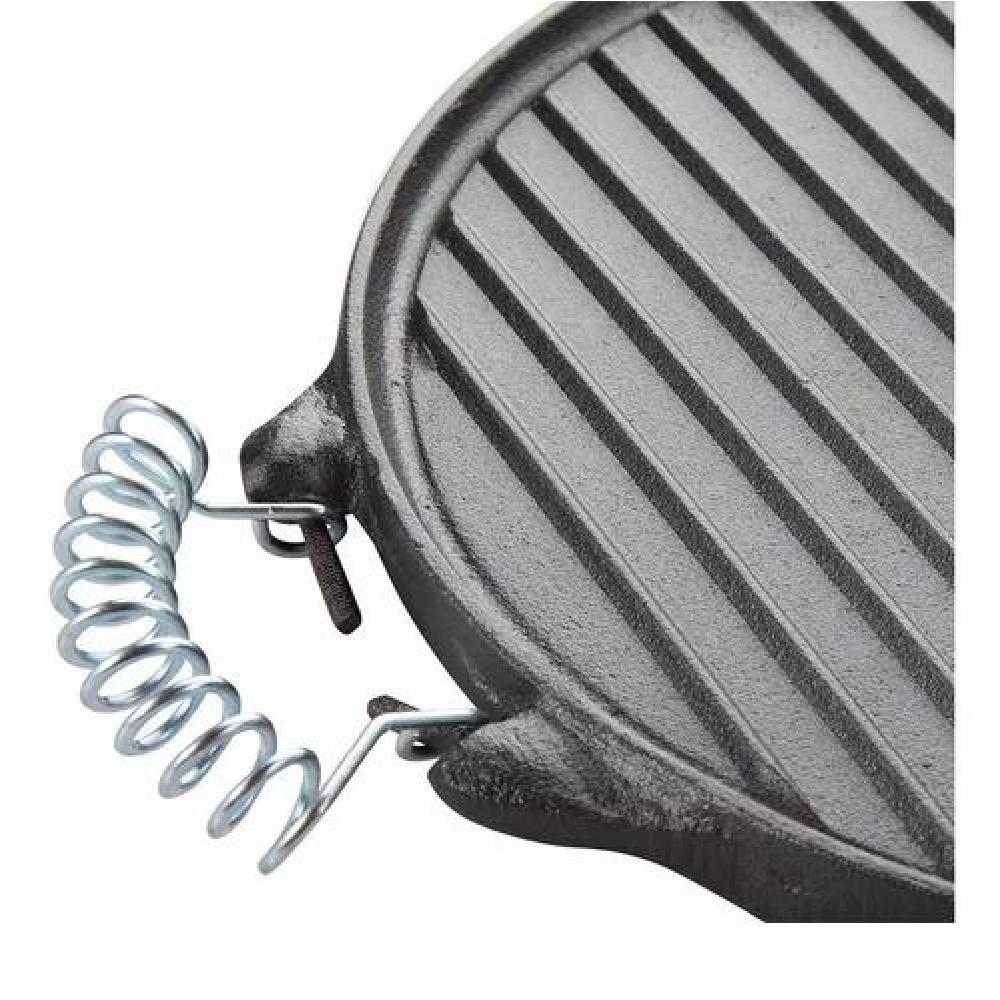 PLANCHA CHURRASQUERA REVERSIBLE FIERRO FUNDIDO 25CM COCINA - 3
