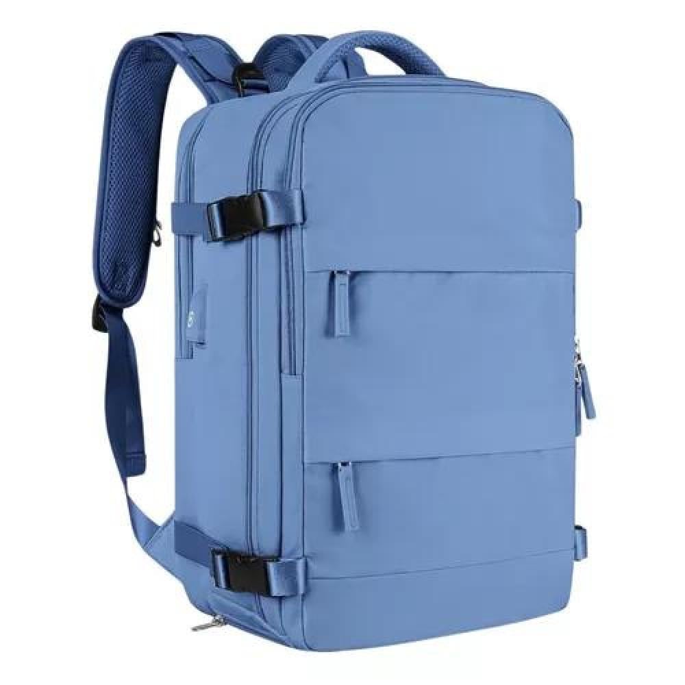 MOCHILA VIAJE AVIÓN MULTIFUNCIONAL GRAN CAPACIDAD 30 LTS COLOR CELESTE POLIÉSTER - 1