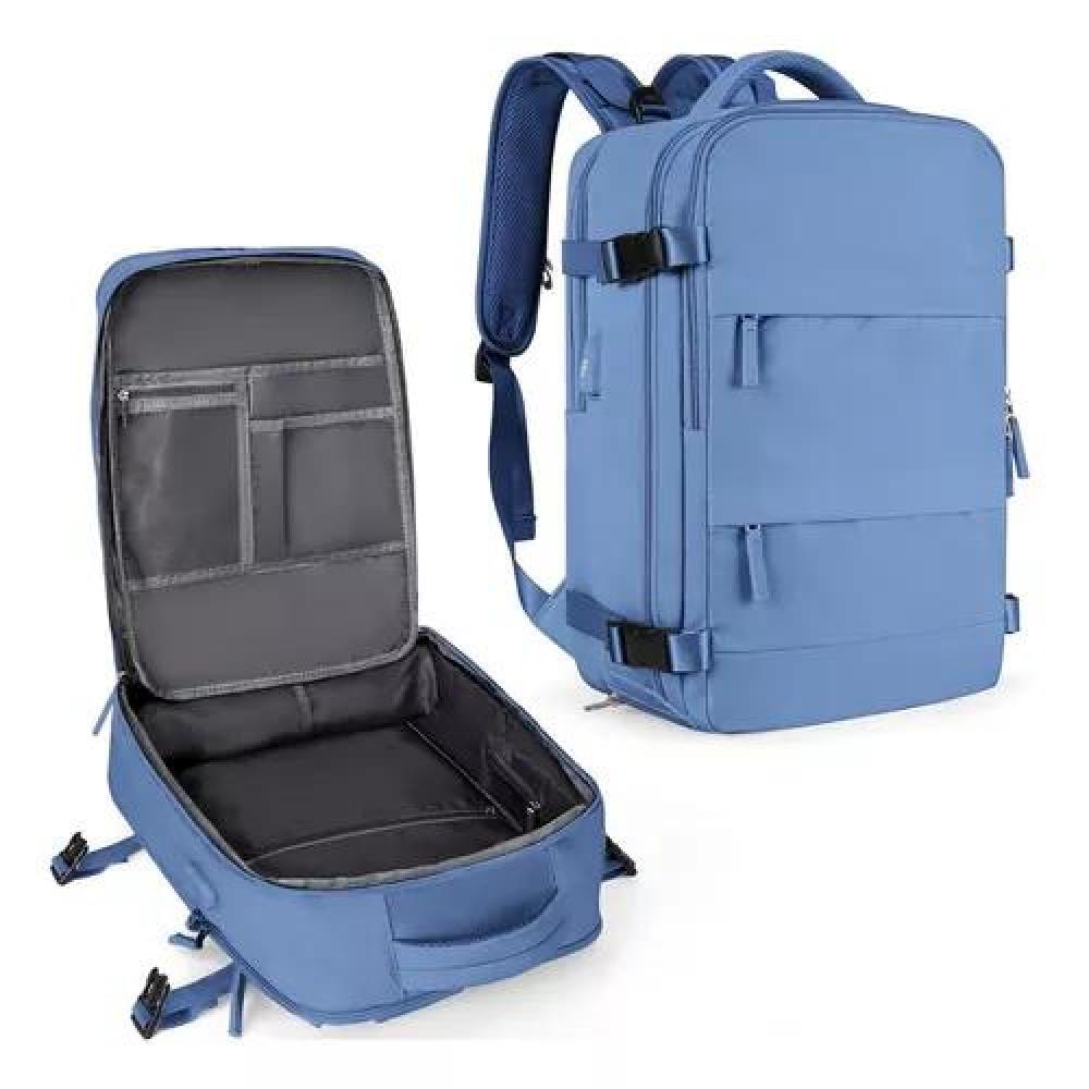MOCHILA VIAJE AVIÓN MULTIFUNCIONAL GRAN CAPACIDAD 30 LTS COLOR CELESTE POLIÉSTER - 2