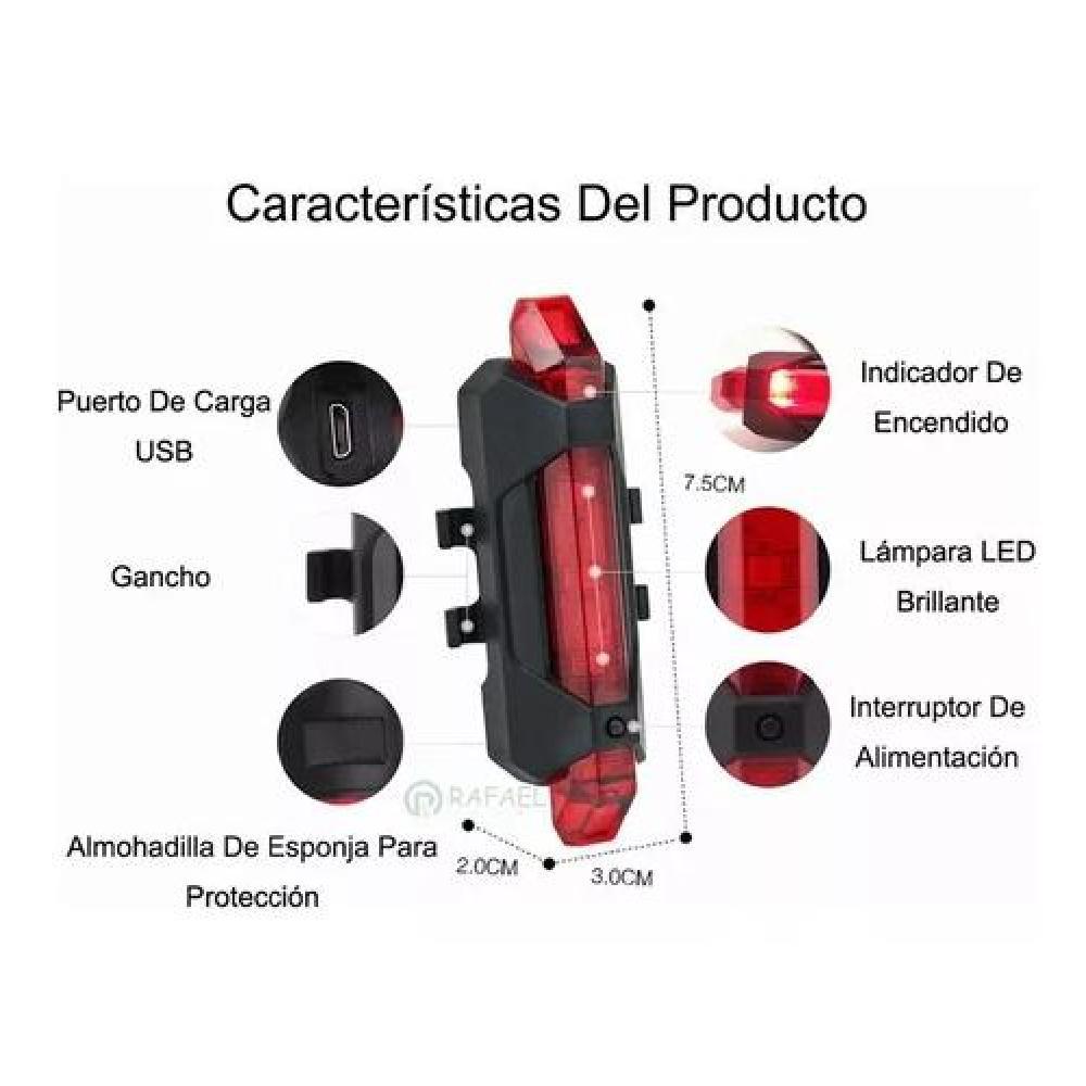 LÁMPARAS LUZ7 RECARGABLE IMPERMEABLE PARA BICICLETA CON CLAXONR - 2