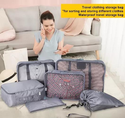 SET 10 BOLSAS ORGANIZADORA IMPERMEABLE COLOR GRIS ACERO - 3