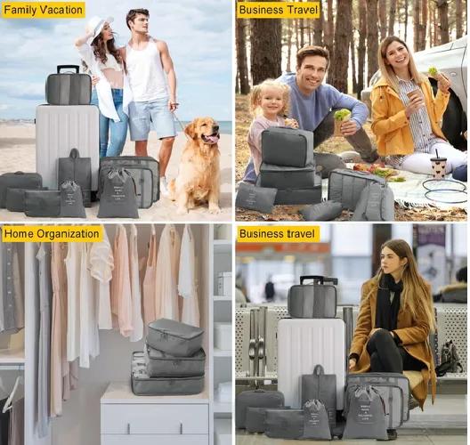 SET 10 BOLSAS ORGANIZADORA IMPERMEABLE COLOR GRIS ACERO - 6