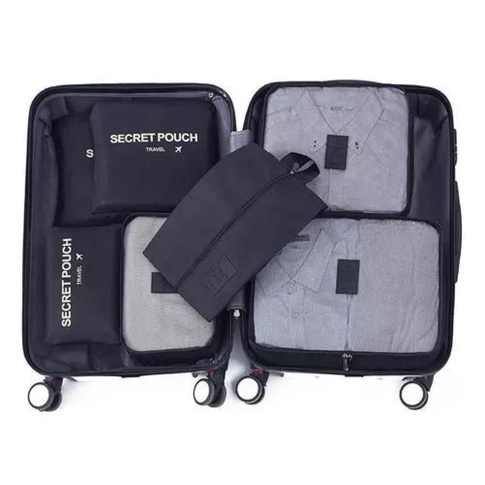 SET 6 ORGANIZADORES EQUIPAJE VIAJE BOLSA ROPA INTERIOR NARANJA ACERO - 3