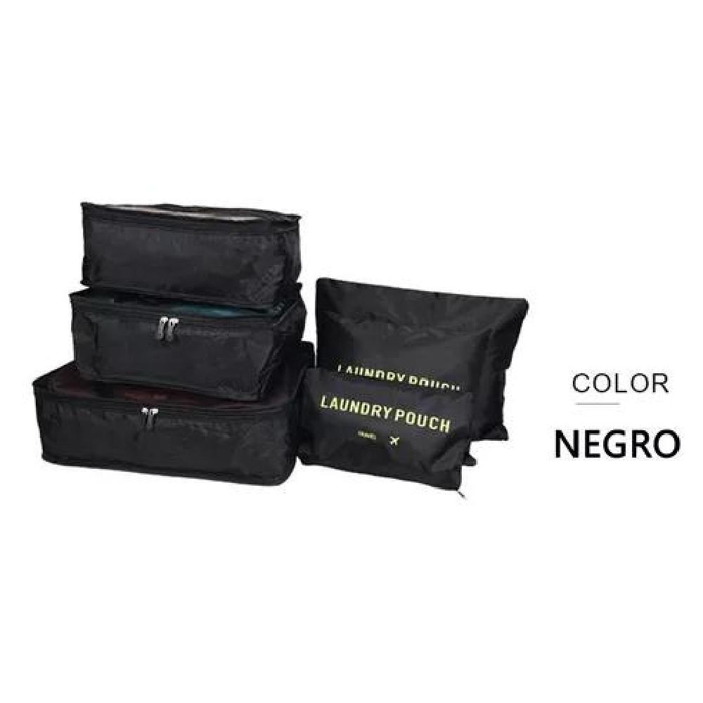 SET 6 ORGANIZADORES EQUIPAJE VIAJE BOLSA ROPA INTERIOR NARANJA ACERO - 4