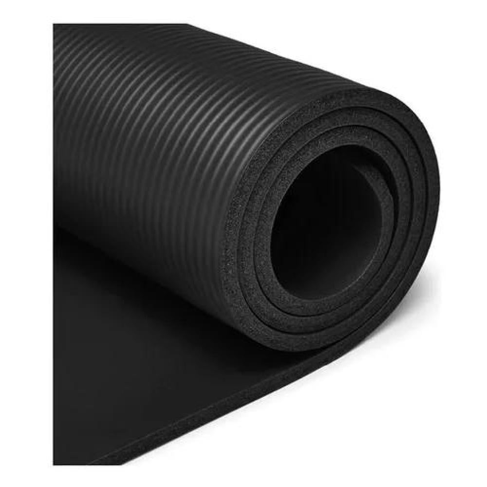 MAT 10 MM YOGA PILATES EXTRA GRUESO, LARGO COLOR NEGRO - 1