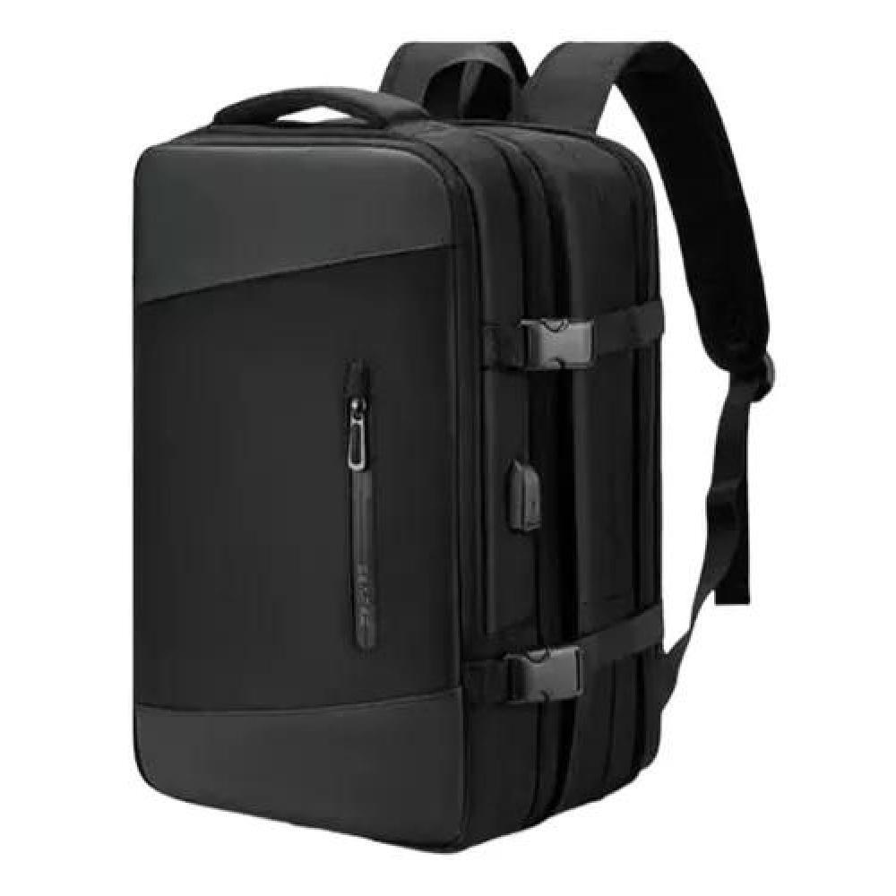 MOCHILA EXPANDIBLE VIAJE MULTIUSO IMPERMEABLE CABINA AVIÓN COLOR NEGRO ACERO - 1