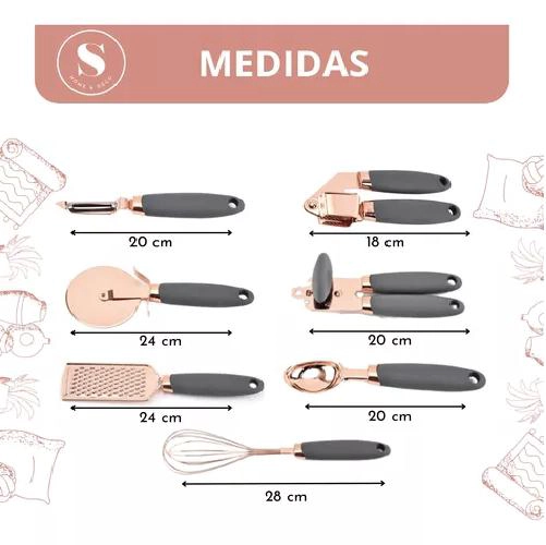 UTENSILIOS DE COCINA ABRELATA PELADOR RALLADOR BATIDOR 7 UNI - 2