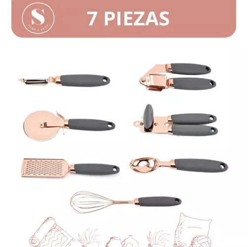 UTENSILIOS DE COCINA ABRELATA PELADOR RALLADOR BATIDOR 7 UNI - 3