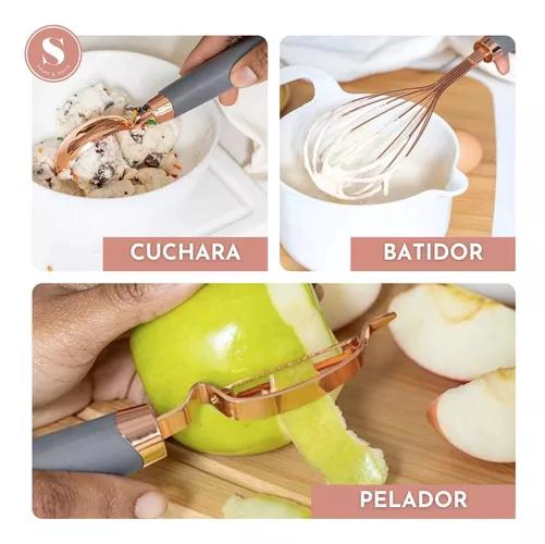 UTENSILIOS DE COCINA ABRELATA PELADOR RALLADOR BATIDOR 7 UNI - 5