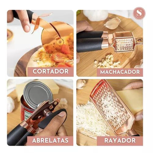 UTENSILIOS DE COCINA ABRELATA PELADOR RALLADOR BATIDOR 7 UNI - 6