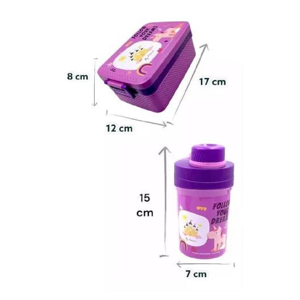 SET LONCHERA FIAMBRERA BOTELLA P/ NIÑOS (AS) DISEÑO INFANTIL COLOR VIOLETA - 3