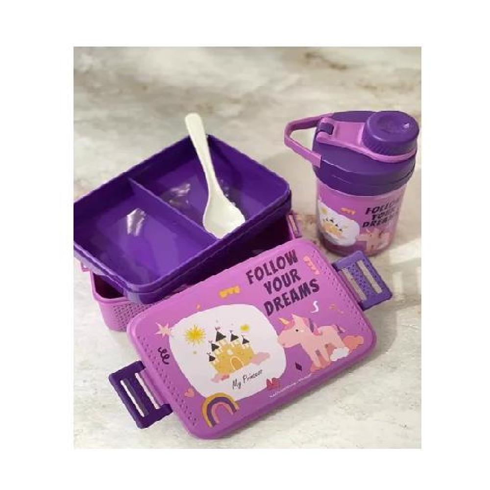 SET LONCHERA FIAMBRERA BOTELLA P/ NIÑOS (AS) DISEÑO INFANTIL COLOR VIOLETA - 8