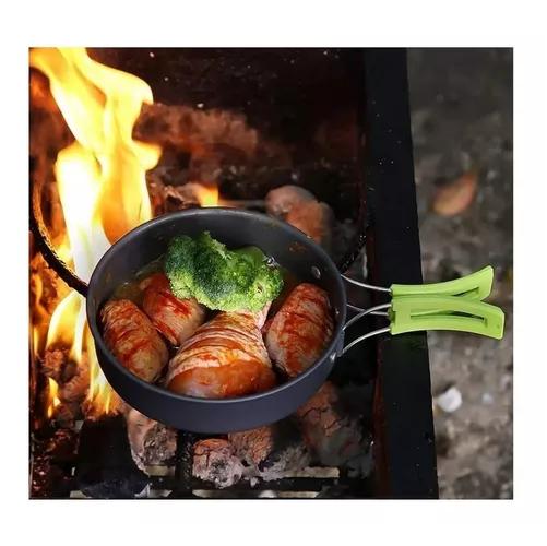 SET OLLAS CAMPING 10 PIEZAS CON COCINILLA Y CUBIERTOS - 3