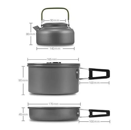 SET OLLAS OUTDOOR CAMPING COCINILLA UTENSILIOS - 1