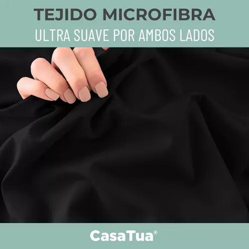 SÁBANAS 1.5 PLAZAS MICROFIBRA NEGRO BORDADA 1800 ULTRA SUAVE + FUNDA - 4