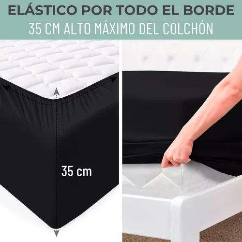 SÁBANAS 1.5 PLAZAS MICROFIBRA NEGRO BORDADA 1800 ULTRA SUAVE + FUNDA - 5