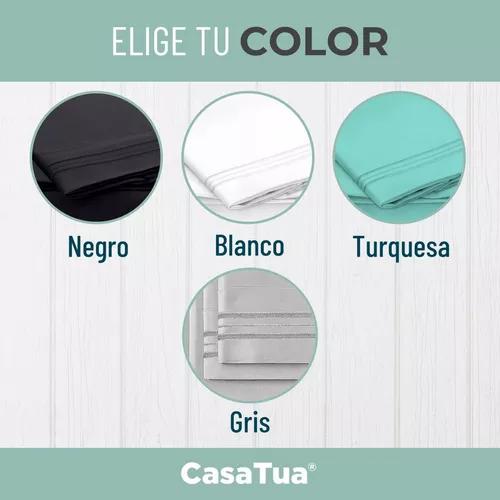 SÁBANAS 1.5 PLAZAS MICROFIBRA NEGRO BORDADA 1800 ULTRA SUAVE + FUNDA - 6