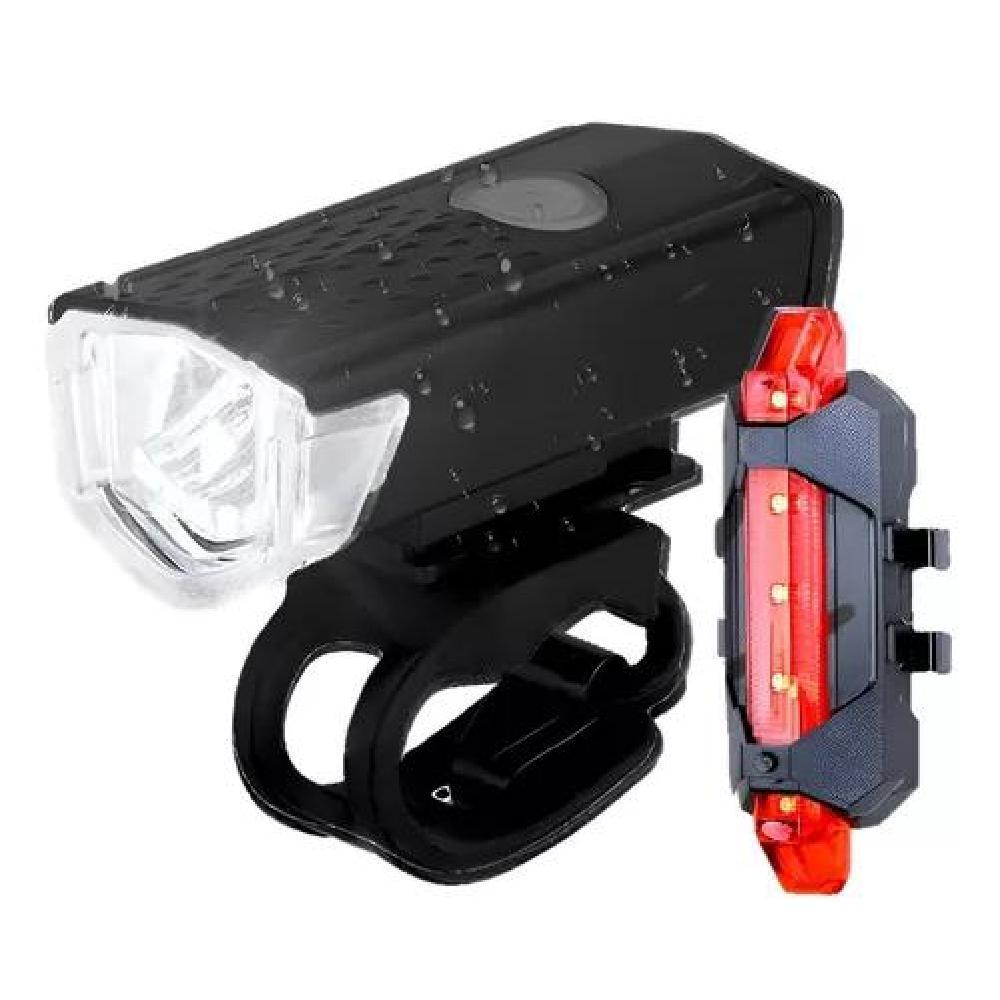 PACK 2 LUCES LED LUZ4 BICICLETA USB TRASERA Y DELANTERA FOCO - 2