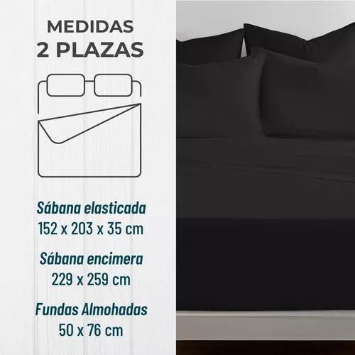 SÁBANAS 2 PLAZAS MICROFIBRA NEGRO BORDADA 1800 ULTRA SUAVE + FUNDA - 5