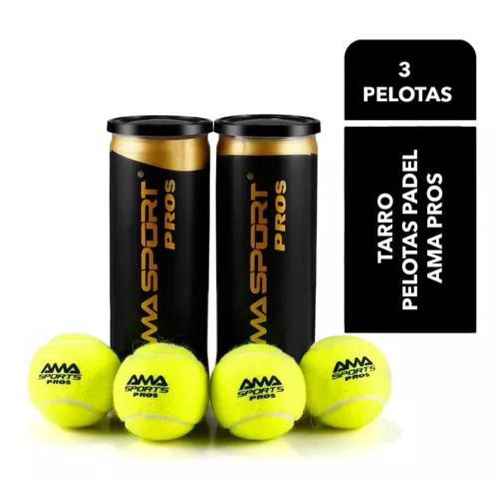 TARRO DE PELOTAS PADEL ACERO AMA PROS 3 UN. ( WPT & IPF APPROVAL ) - 1