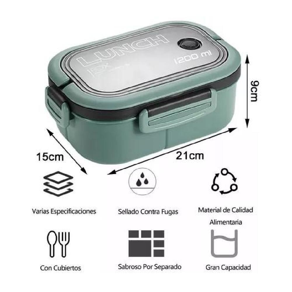 LONCHERA HERMÉTICA 1200ML - COMIDA COLACIÓN ALMUERZO FIAMBRERA ESCOLAR Y OFICINA - 2