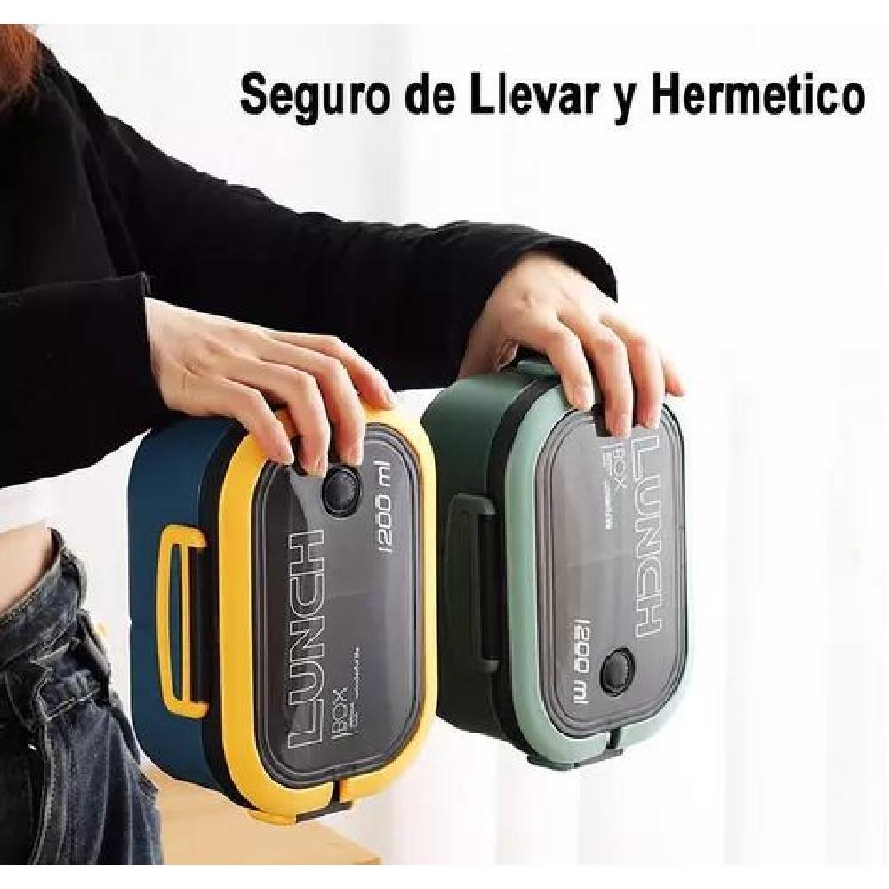 LONCHERA HERMÉTICA 1200ML - COMIDA COLACIÓN ALMUERZO FIAMBRERA ESCOLAR Y OFICINA - 3