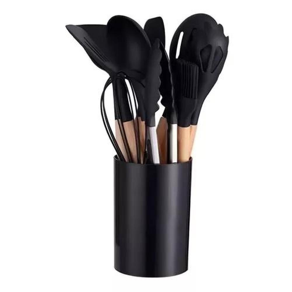 PLUS GOURMET 1073 SET UTENSILIOS COCINA INICIAL SILICONA MADERA - 5
