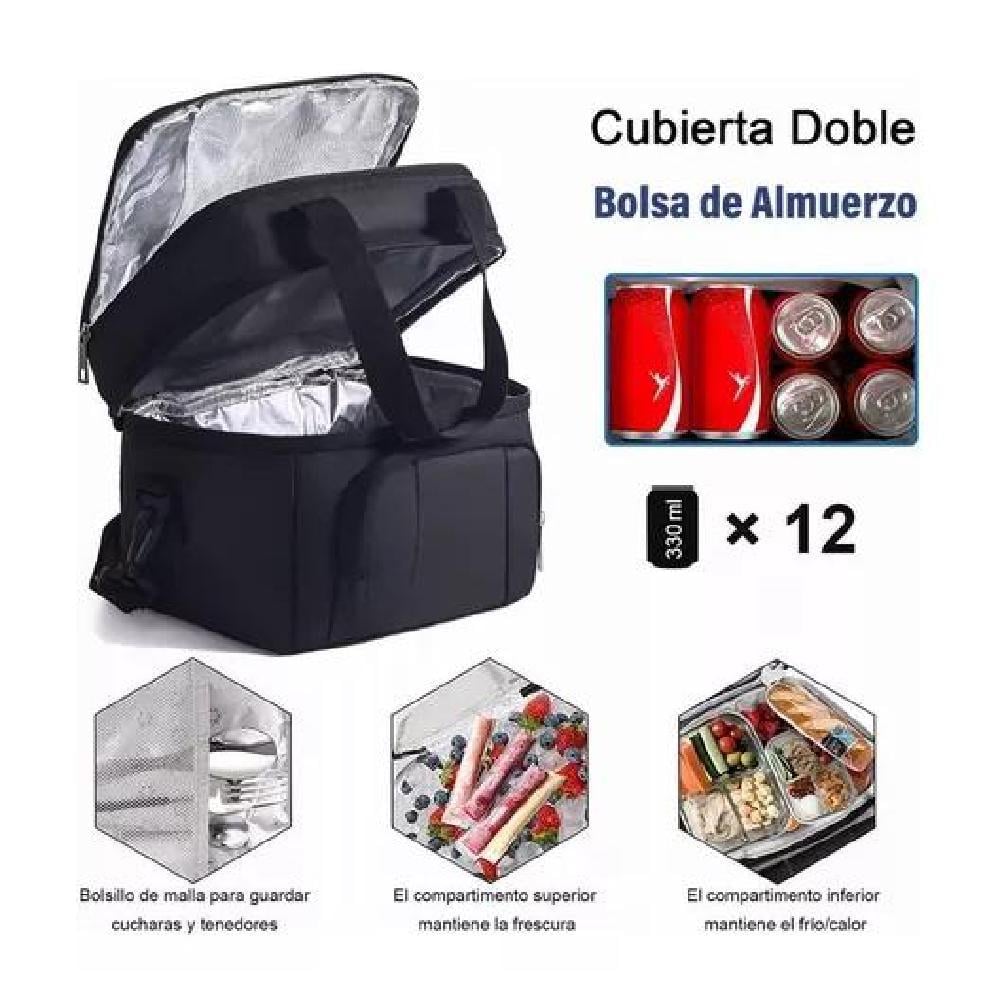 LONCHERAS ESCOLARE IMPERMEABLE 10LGRAN CAPACIDAD Y BANDOLERA - 3