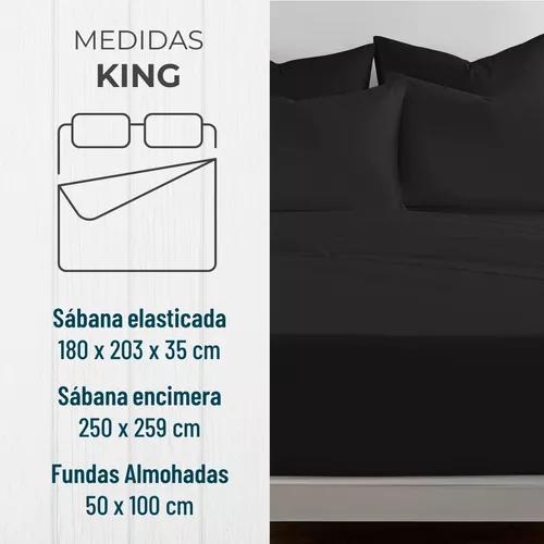 SÁBANAS KING MICROFIBRA NEGRO BORDADA 1800 ULTRA SUAVE + FUNDA - 5
