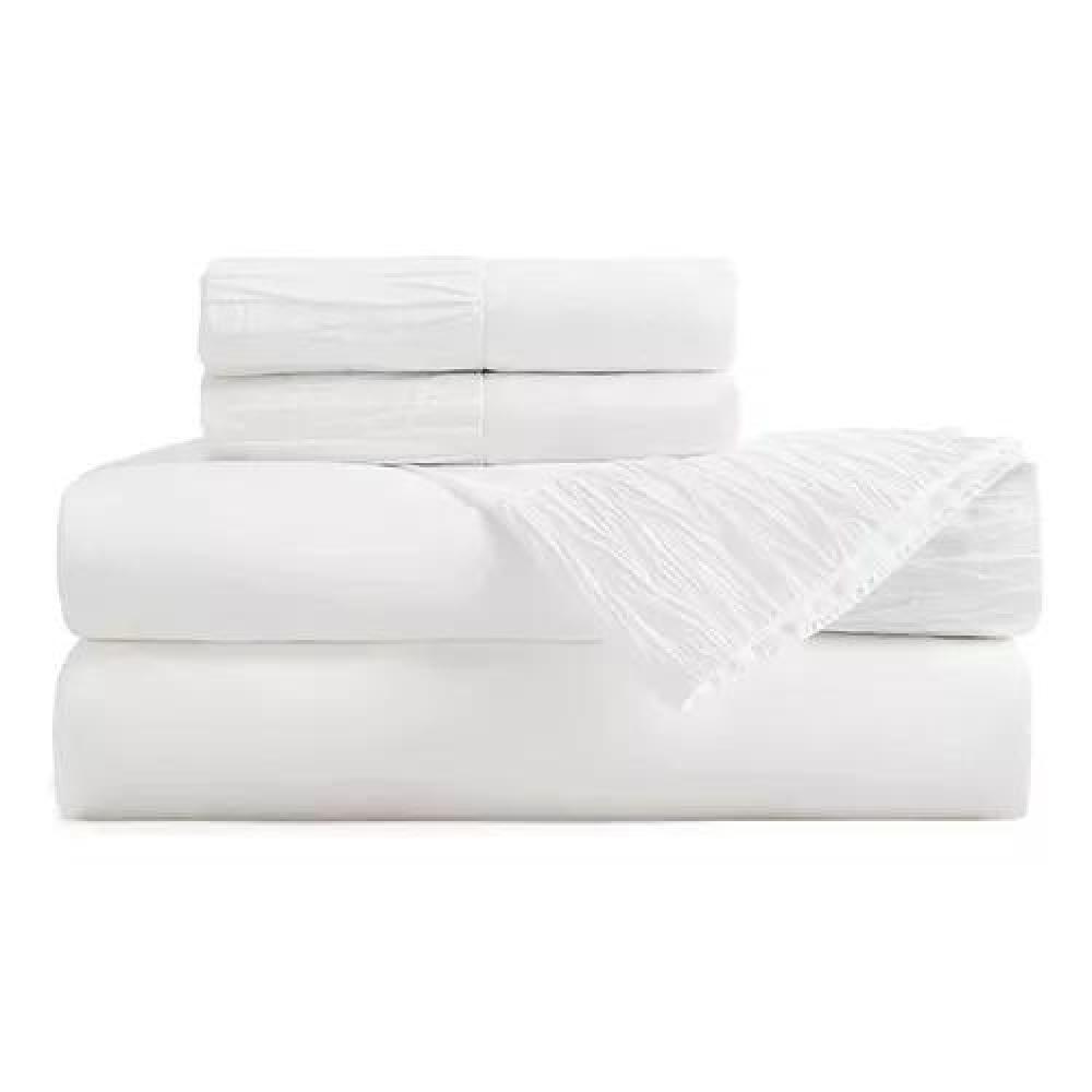 SÁBANAS 1.5 PLAZAS 300 HILOS MICROFIBRA BLANCO +FUNDA ALMOHADA - 2