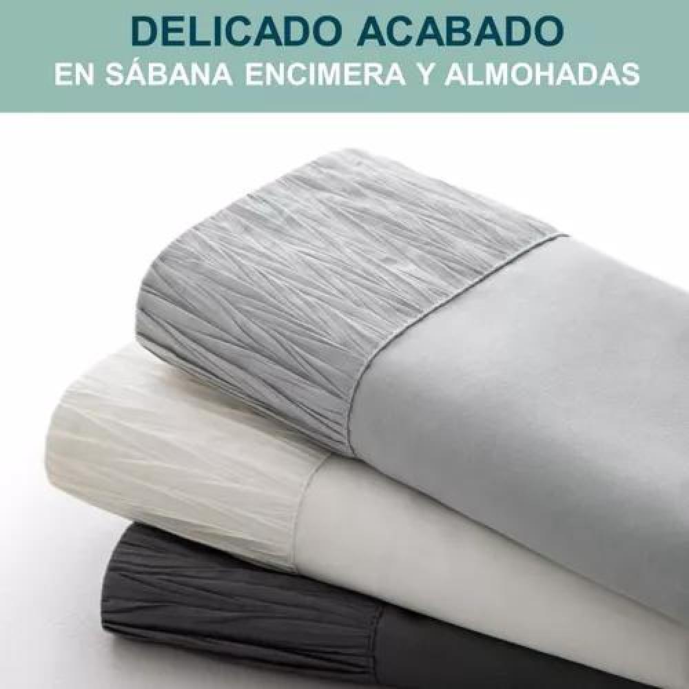 SÁBANAS 1.5 PLAZAS 300 HILOS MICROFIBRA BLANCO +FUNDA ALMOHADA - 6