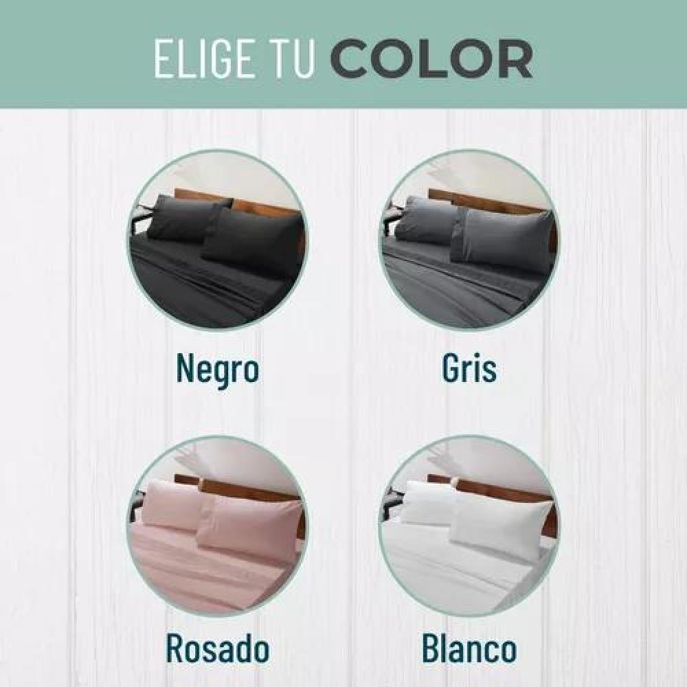 SÁBANAS 1.5 PLAZAS 300 HILOS MICROFIBRA BLANCO +FUNDA ALMOHADA - 8