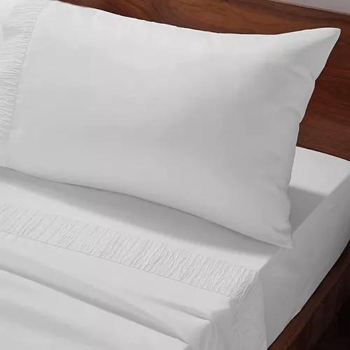 SÁBANAS 1.5 PLAZAS 300 HILOS MICROFIBRA BLANCO +FUNDA ALMOHADA - 9