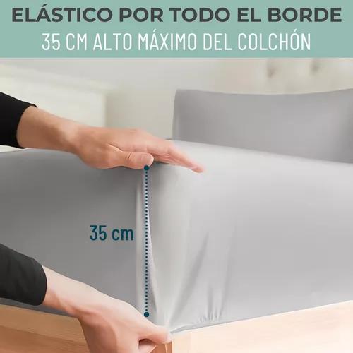 SÁBANAS 1.5 PLAZAS MICROFIBRA GRIS BORDADA 1800 ULTRA SUAVE + FUNDA - 6