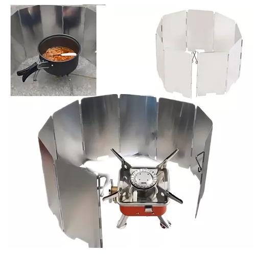 PROTECTOR DE VIENTO PARA COCINILLA PORTATIL CAMPING 84X24CM - 8