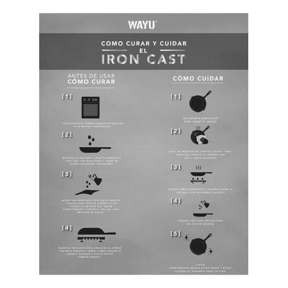 SARTEN CUADRADO WAYU IRON CAST COLOR NEGRO - 4