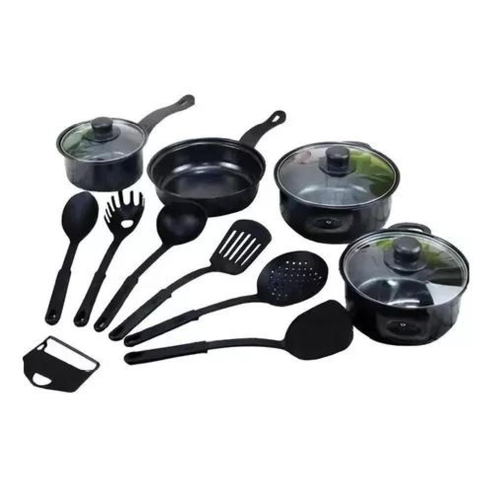 SET DE BATERÍA 13 PCS ANTIADHERENTE ROYAL MARK OLLAS SARTÉN COLOR NEGRO - 5