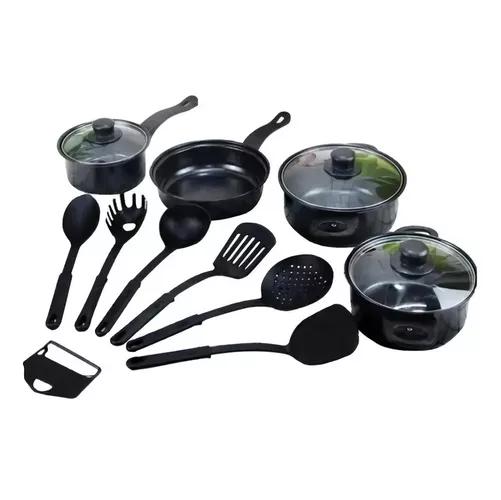 SET DE BATERÍA 13 PCS ANTIADHERENTE ROYAL MARK OLLAS SARTÉN COLOR NEGRO - 7