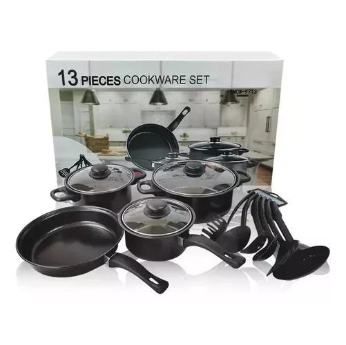 SET DE BATERÍA 13 PCS ANTIADHERENTE ROYAL MARK OLLAS SARTÉN COLOR NEGRO - 8