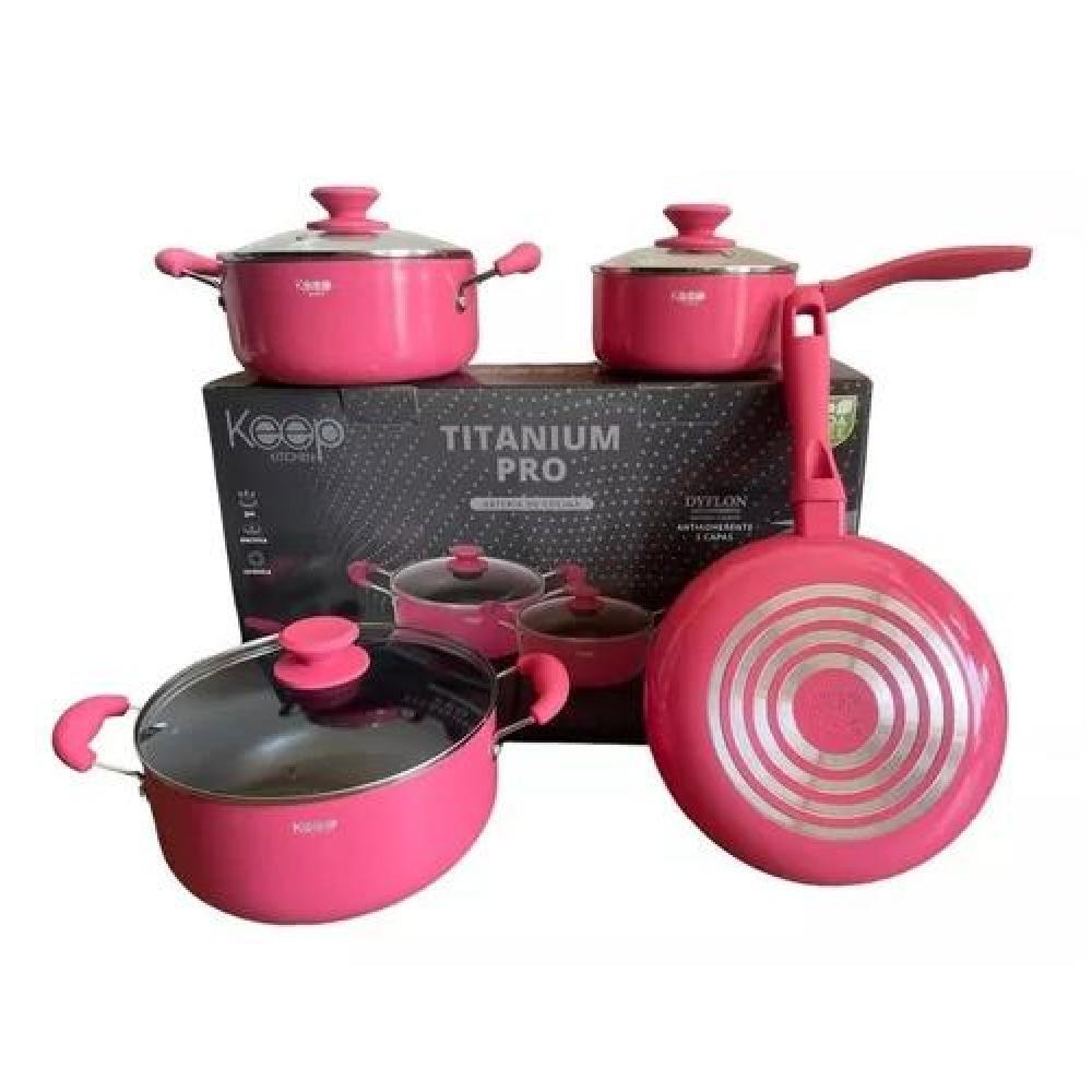 SET DE OLLAS KEEP ANTIADHERENTE 7 PCS COLOR CORAL - 1
