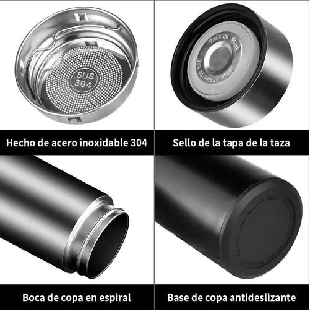 TAZA TERMO INTELIGENTE DIGITAL TÁCTIL LED TEMPERATURA COLOR NEGRO - 6