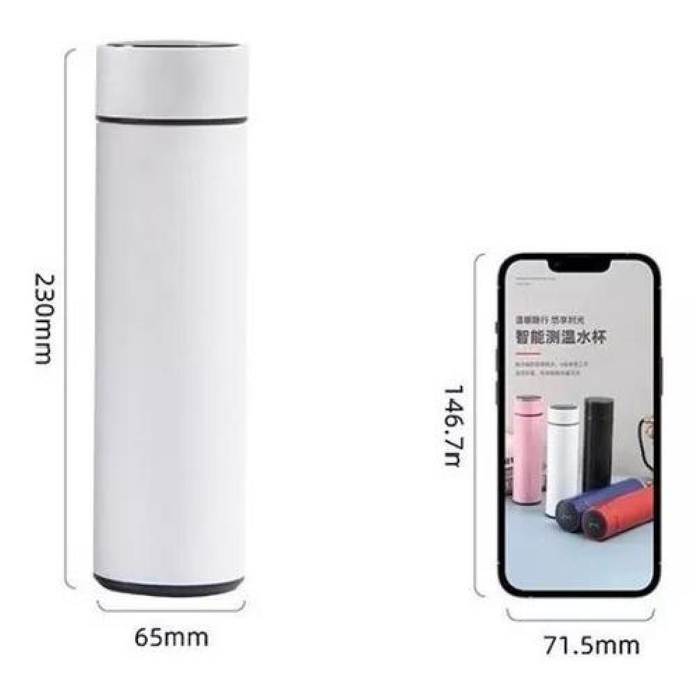 TERMO DIGITAL DE ACERO INOXIDABLE, INTELIGENTE DE 500 ML COLOR ROSA - 7