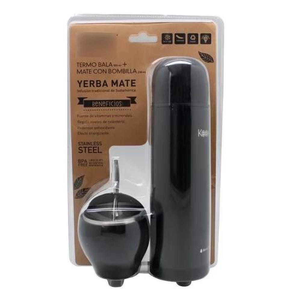 SET MATE Y TERMO BALA KEEP COLOR NEGRO - 1