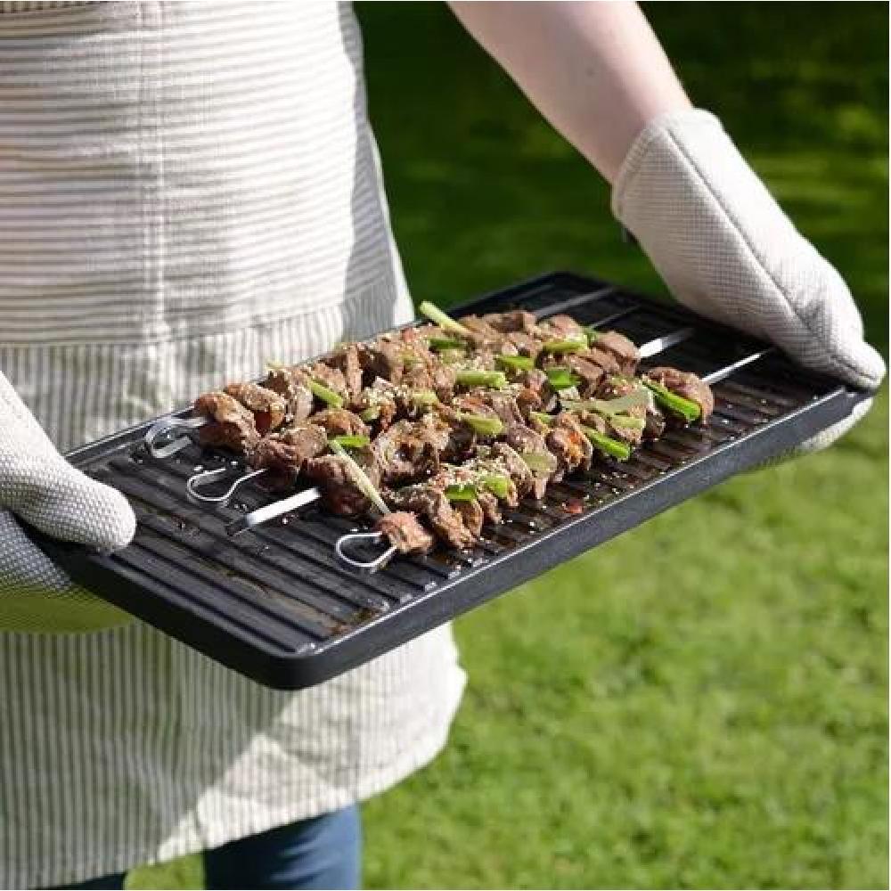 PLANCHA CHURRASQUERA REVERSIBLE 46X26CM HIERRO FUNDIDO - 7