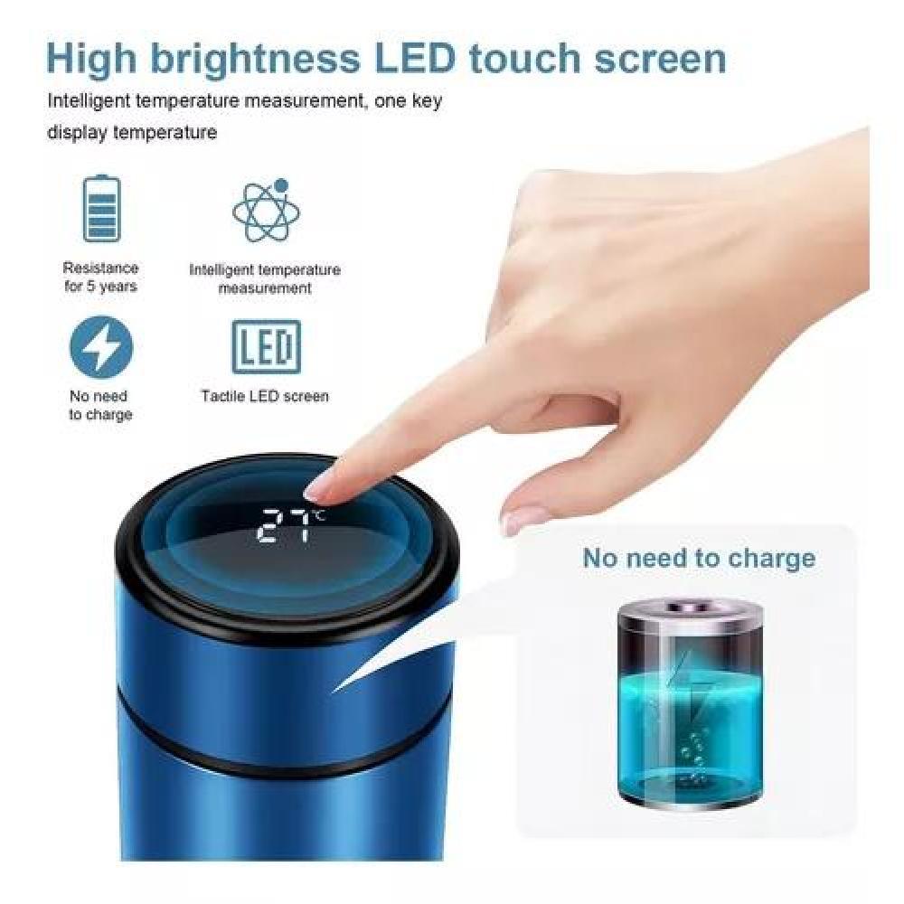 TAZA TERMO INTELIGENTE DIGITAL TÁCTIL LED TEMPERATURA COLOR AZUL - 3