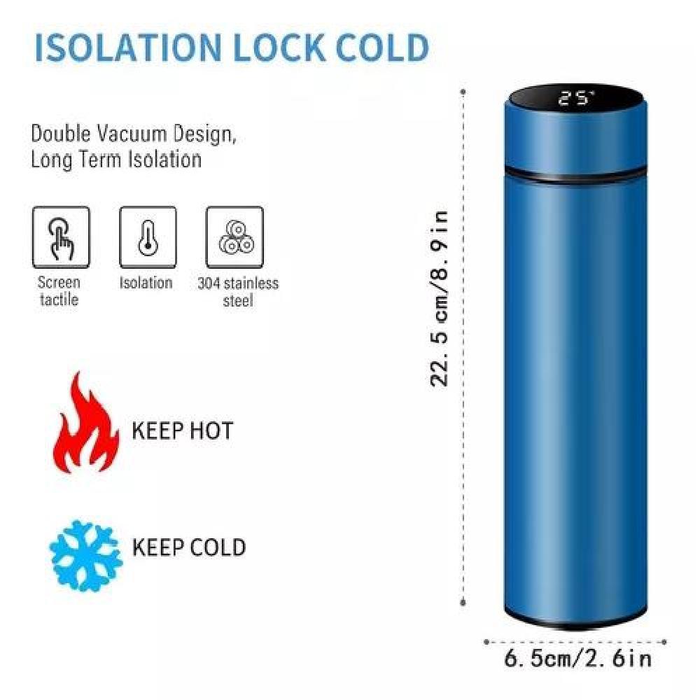 TAZA TERMO INTELIGENTE DIGITAL TÁCTIL LED TEMPERATURA COLOR AZUL - 9