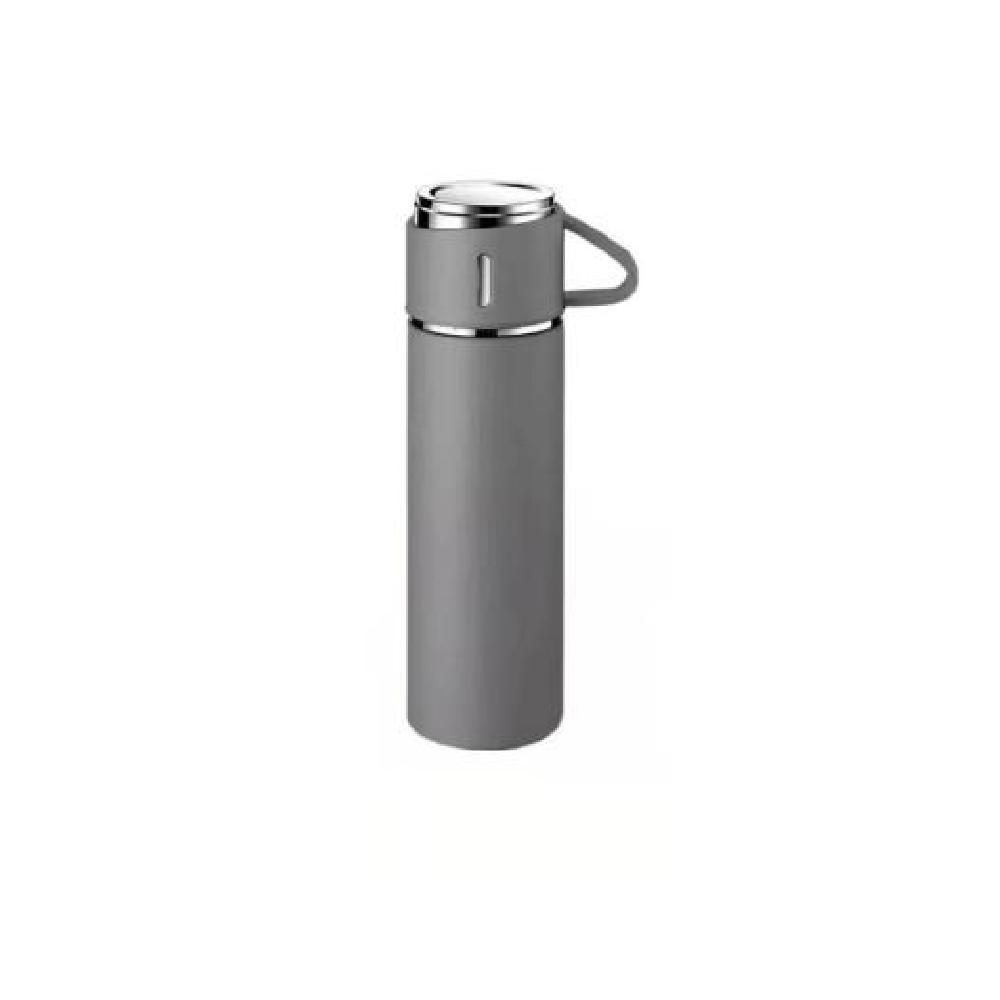 SET TERMO PARA AGUA CALIENTE/FRÍA + 3 TAZAS 500 ML CAFE MATE COLOR GRIS - 1